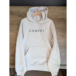 Comfrt Hoodie Mens Medium Light Tan Fleece Lined Heavyweight Long Sleeve NWT